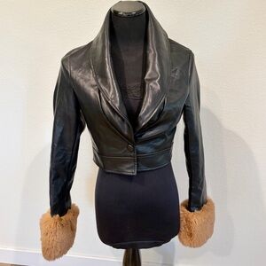 Azalea Wang Gisele Y2K
Style Cropped Faux Leather Fur Cuffed
Jacket